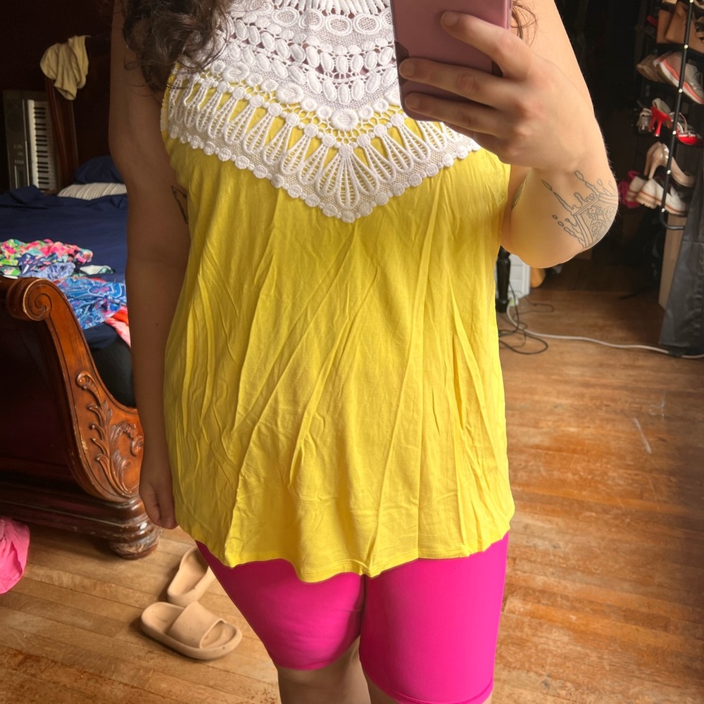 Lilly Pulitzer Dawn Halter Top in Pineapple Juice Yellow Sz XL NWT
